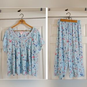 Pink Label Floral Pajama Set 3X